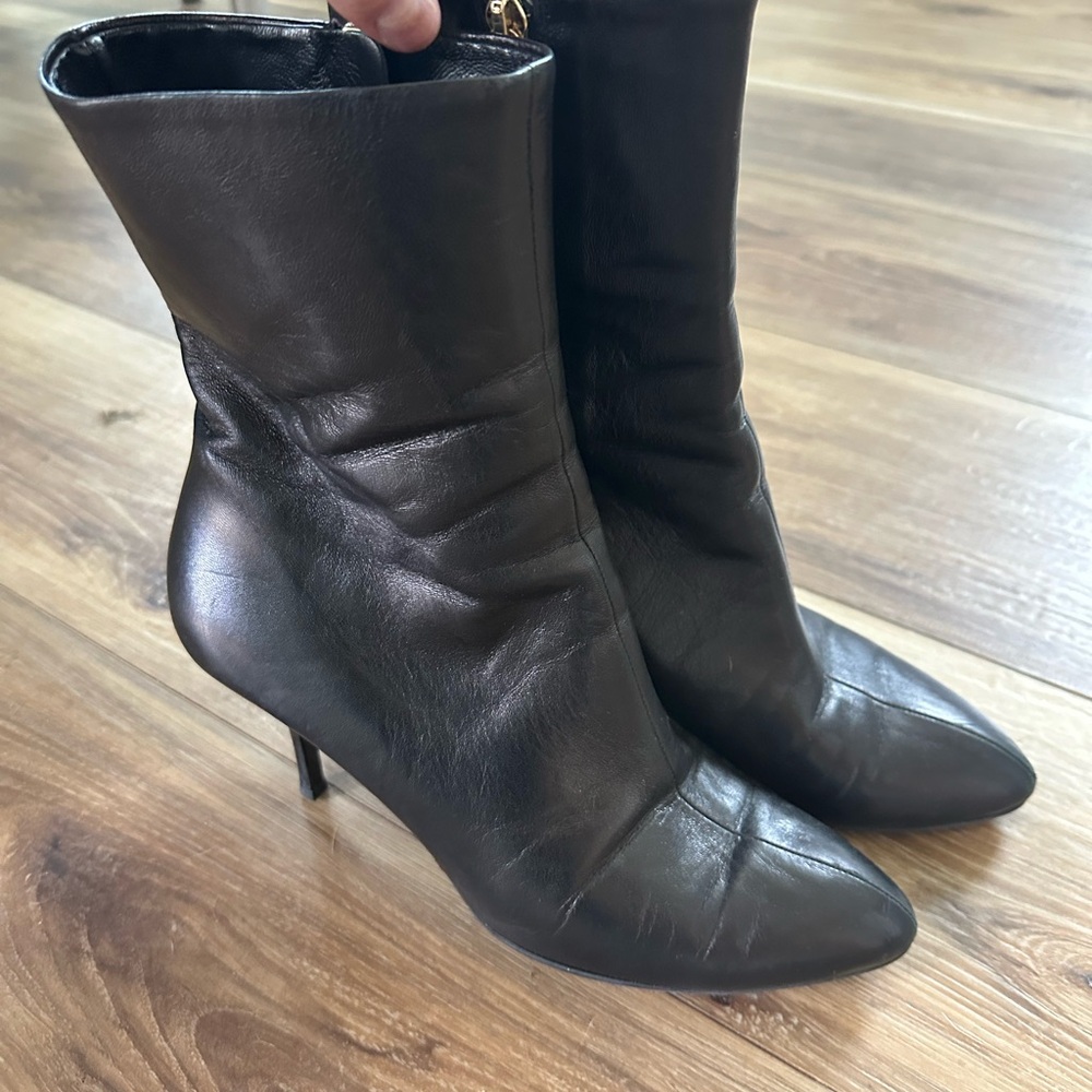 Elegant Black Leather Ankle Boots